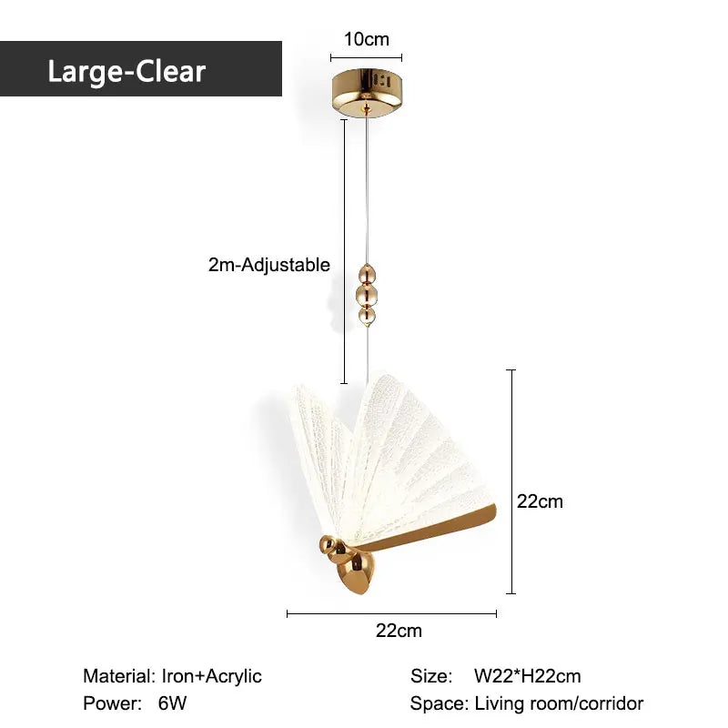 Nordic LED Butterfly Pendant Lamps - Elegance for Your Bedroom and Living Space