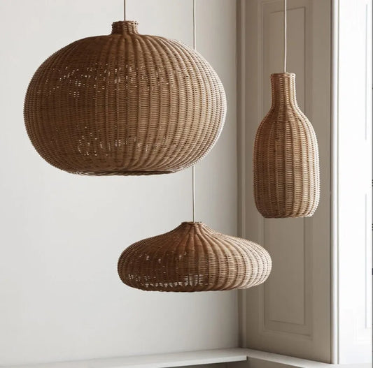 Vintage Handmade Rattan Pendant Light - Creative Lighting for Dining Rooms, Cafes, Restaurants, and Natural Luminaire