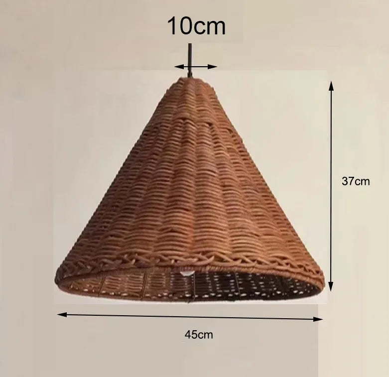 Minimalist Rattan Dou Pendant Light - Hand-Knitted Elegance for Dining, Living, and Kitchen Spaces