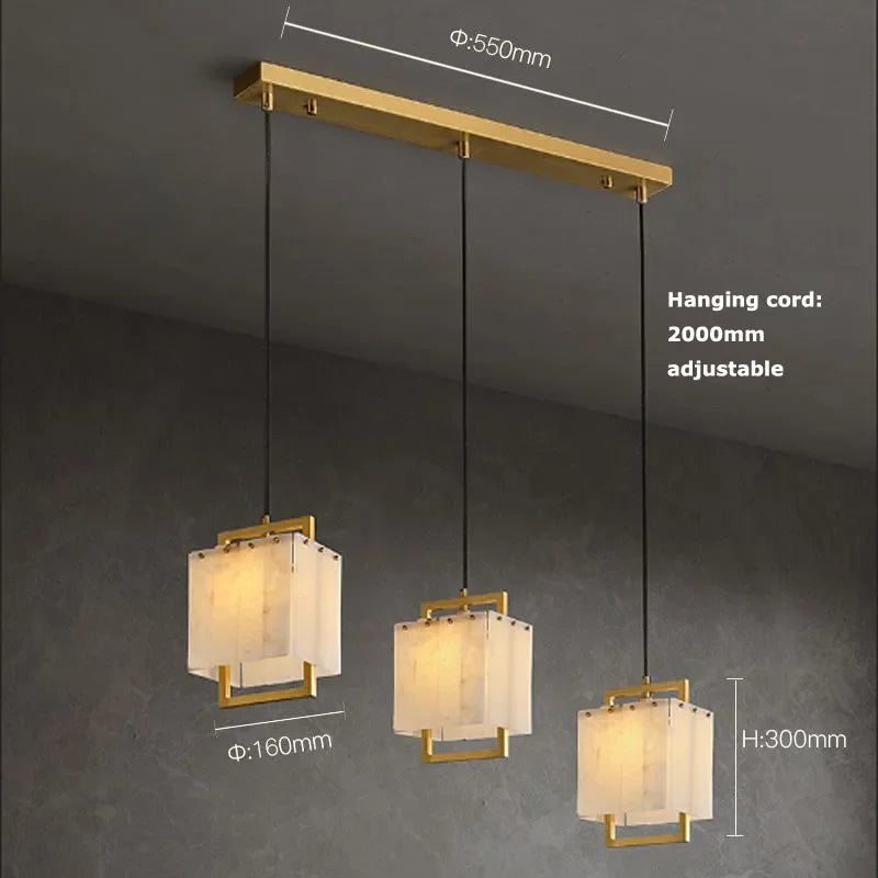 Modern Natural Marble LED Living Room Chandeliers - Elegant Lighting Fixtures for Staircases, Lofts, and Dining Rooms