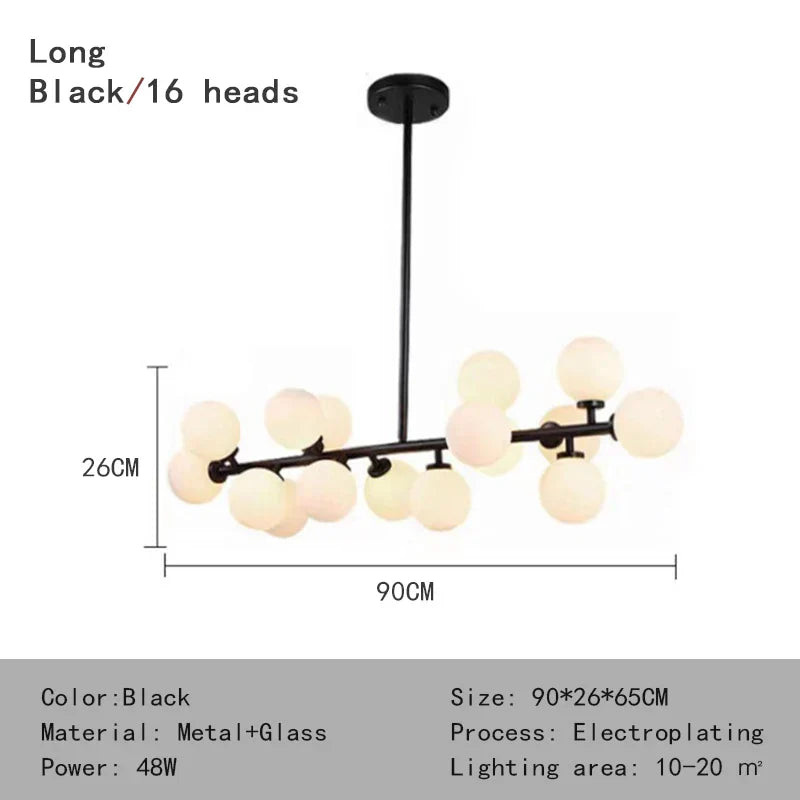 Nordic White Glass Ball Pendant Lamp - Versatile Pendant Lighting for Living Rooms, Bedrooms, Kitchens, and Bars