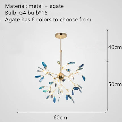 Nordic Colorful Agate LED Ceiling Chandeliers - Illuminate Your Living, Dining, and Bedroom with Artistic Elegance