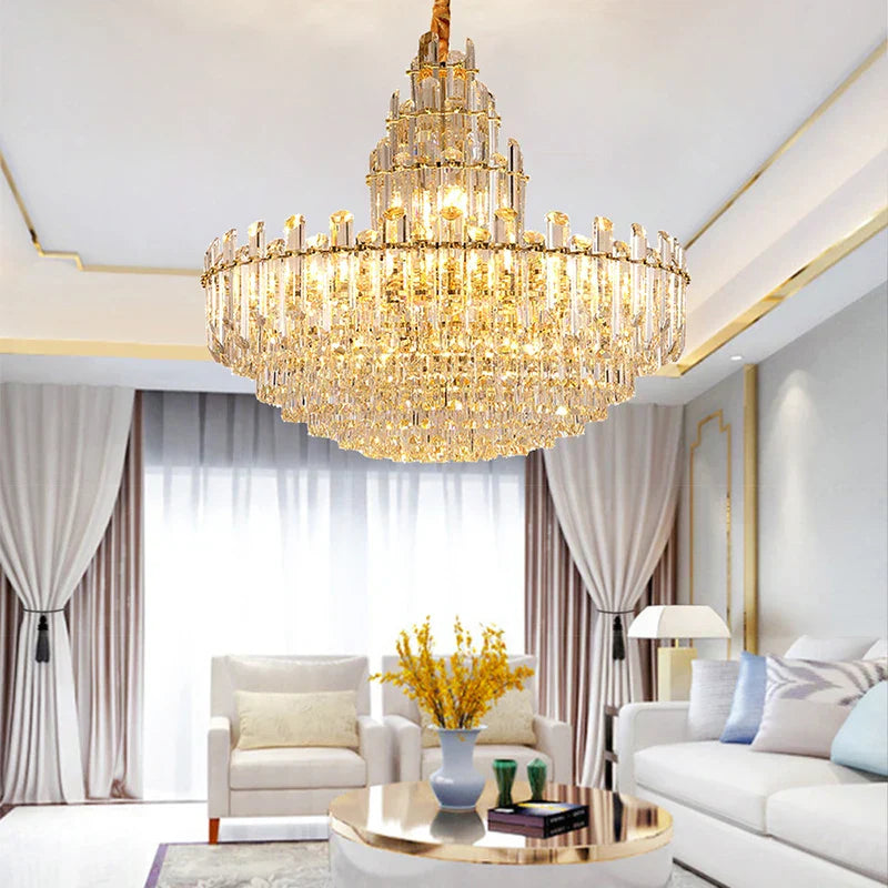 Luxury Gold LED Crystal Pendant Lights - Artistic Ceiling Decor for Maison-Inspired Living Spaces