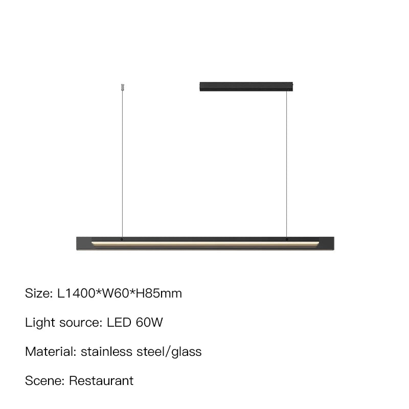Sleek LED Pendant Lamp - Minimalist Elegance for Dining, Kitchen, Bar, and Office Decor