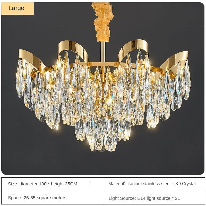 Modern LED Sunflower Crystal Ceiling Chandeliers - Bionic Elegance for Living and Dining Spaces