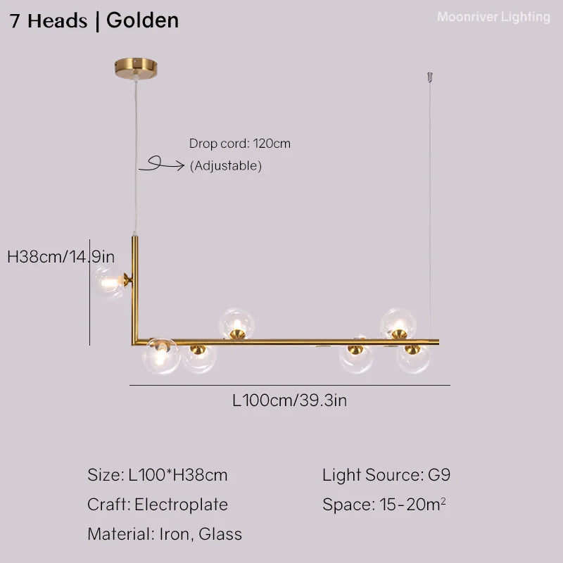 Sleek Linear Chandelier for Modern Dining Tables and Bars - Minimalist Pendant Lighting Fixture for Stylish Home Decor