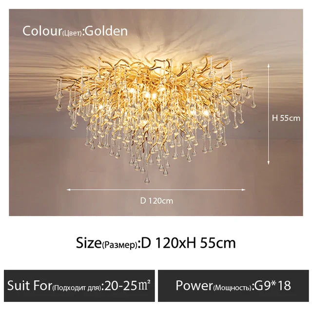 Luxury Crystal Chandelier - Modern LED Ceiling Lighting for Restaurants, Villas, Staircases, Halls, Living Rooms, and Pendant Lamps