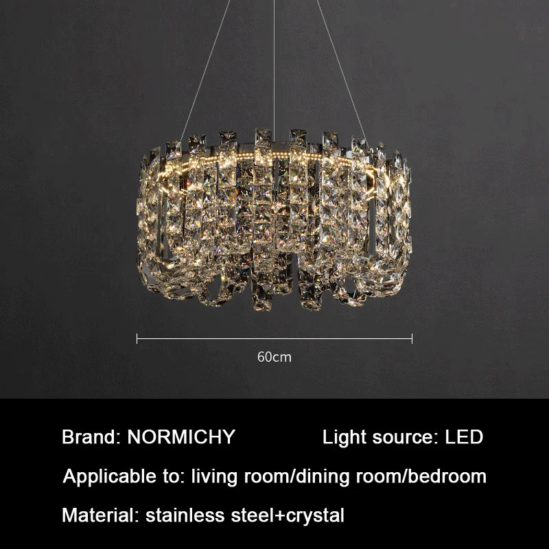 Modern Luxury Crystal LED Chandeliers - Illuminating Elegance for Living and Dining Rooms