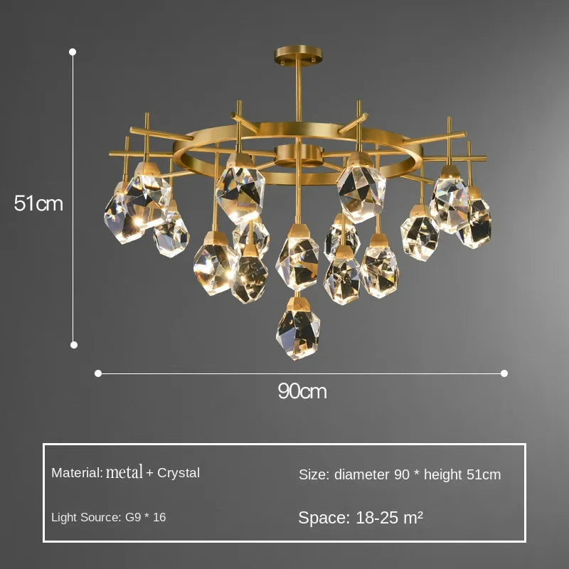 Luxury Crystal Living Room Chandelier - Modern Decor Pendant Light Fixture for Bedrooms, Dining Areas, Kitchens, and Home Decoration
