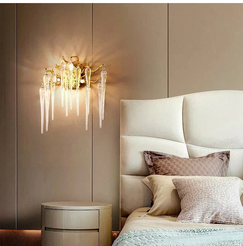 Modern Crystal Chandeliers - Luxury Living and Dining Room Lighting with Bar Design, Featuring Branch Pendant Lights and Crystal Water Drop Accents