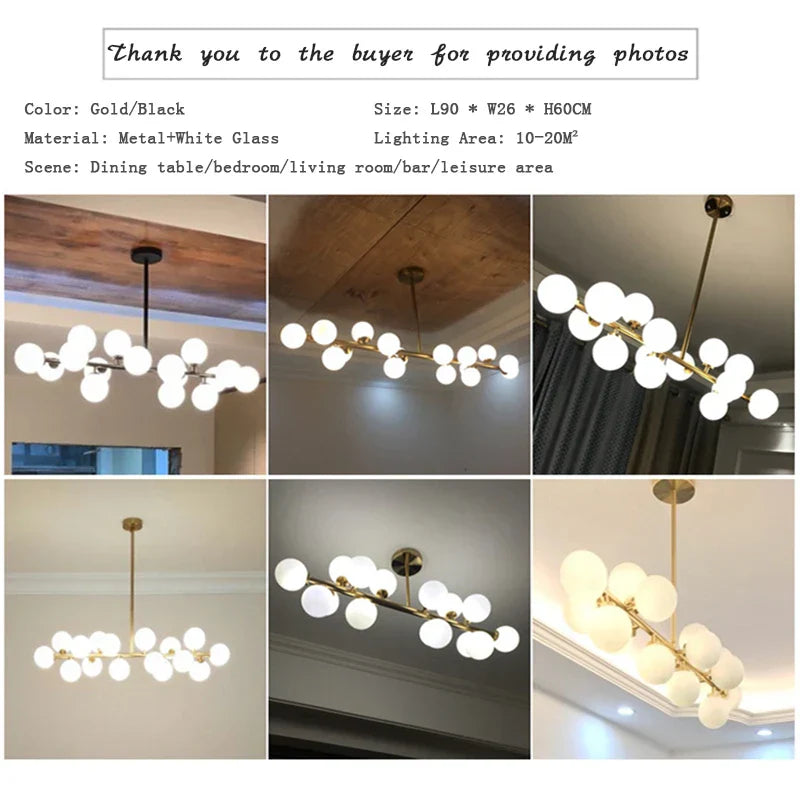 Nordic White Glass Ball Pendant Lamp - Versatile Pendant Lighting for Living Rooms, Bedrooms, Kitchens, and Bars