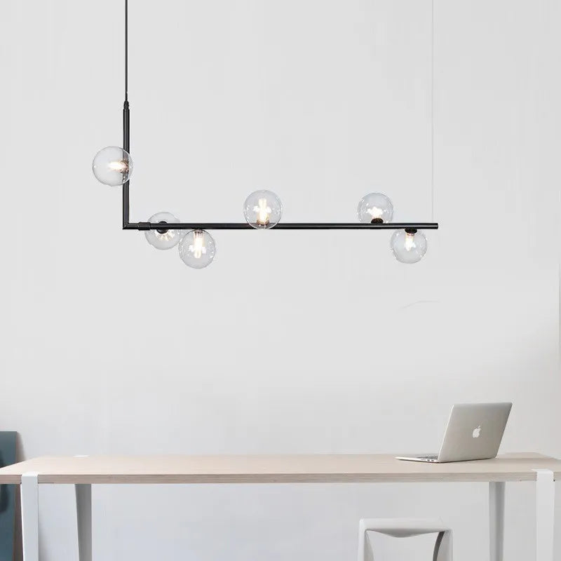 Sleek Linear Chandelier for Modern Dining Tables and Bars - Minimalist Pendant Lighting Fixture for Stylish Home Decor