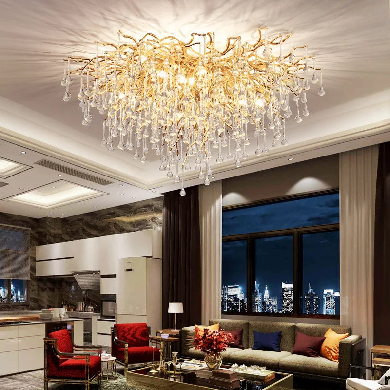 Luxury Crystal Chandelier - Modern LED Ceiling Lighting for Restaurants, Villas, Staircases, Halls, Living Rooms, and Pendant Lamps