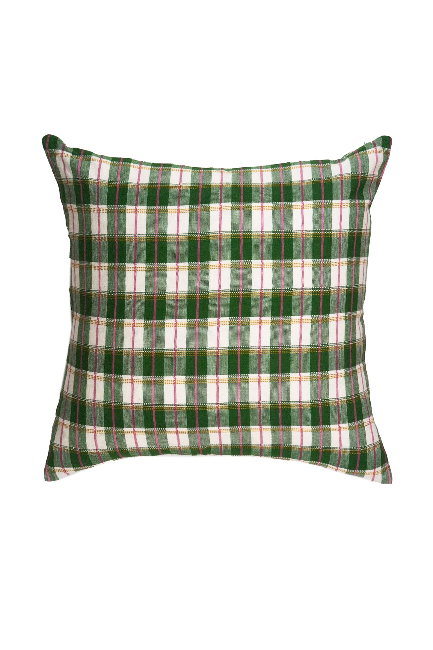 San Andres Gingham Green & White Pillow