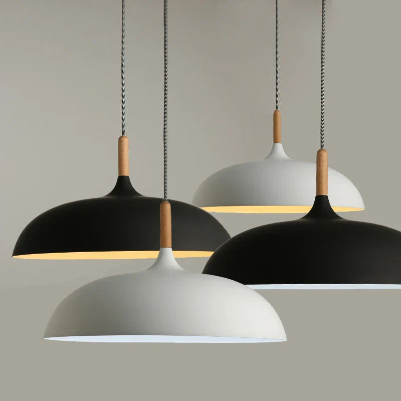 Minimalist Modern Pendant Lamps - Wood & Aluminum Lampshade Hanging Lights for Artistic Fashion Decor