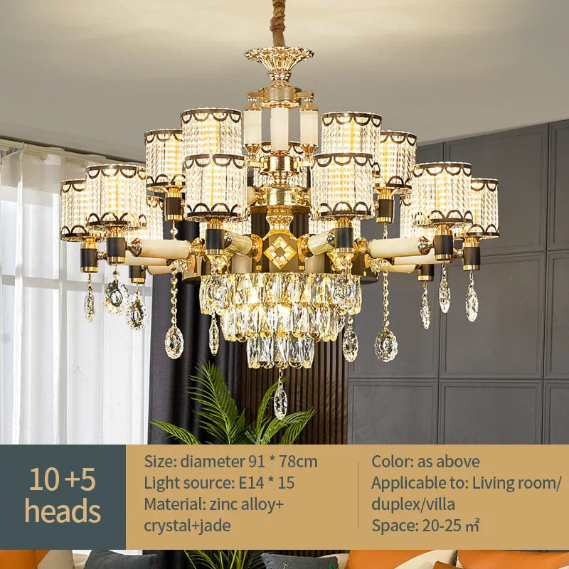 Exquisite Crystal Pendant Chandelier - A Luxurious and Romantic Lighting Fixture for Your Living Space