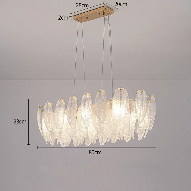 Luxurious Nordic LED Chandeliers - Gold Art Decor Feather Design - Ideal for Living Rooms, Dining Rooms, Bedrooms, and Kitchens