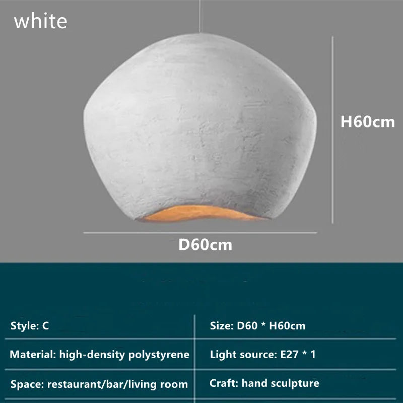 Nordic Minimalist Wabi-Sabi Art Pendant Lights - Perfect for Restaurants, Homestays, Bedrooms, and Loft Decor