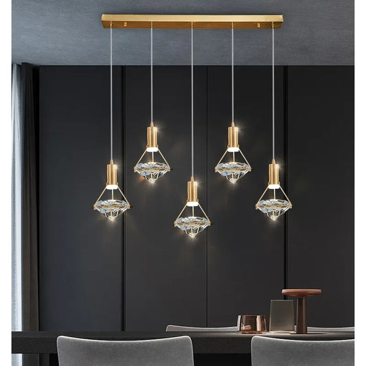 Modern Crystal LED Pendant Lights - Elegant Hanging Chandeliers for Living Rooms, Dining Areas, Kitchens, Restaurants, Bars, and Home Decor