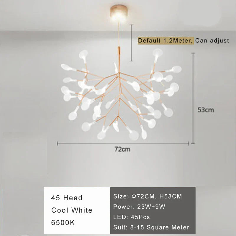 Modern Firefly LED Chandelier - Stylish Acrylic Industrial Pendant Light for Living, Dining, and Kitchen Decor