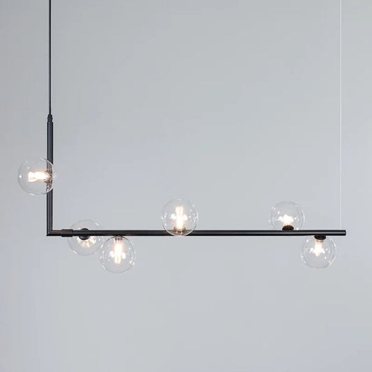 Sleek Linear Chandelier for Modern Dining Tables and Bars - Minimalist Pendant Lighting Fixture for Stylish Home Decor