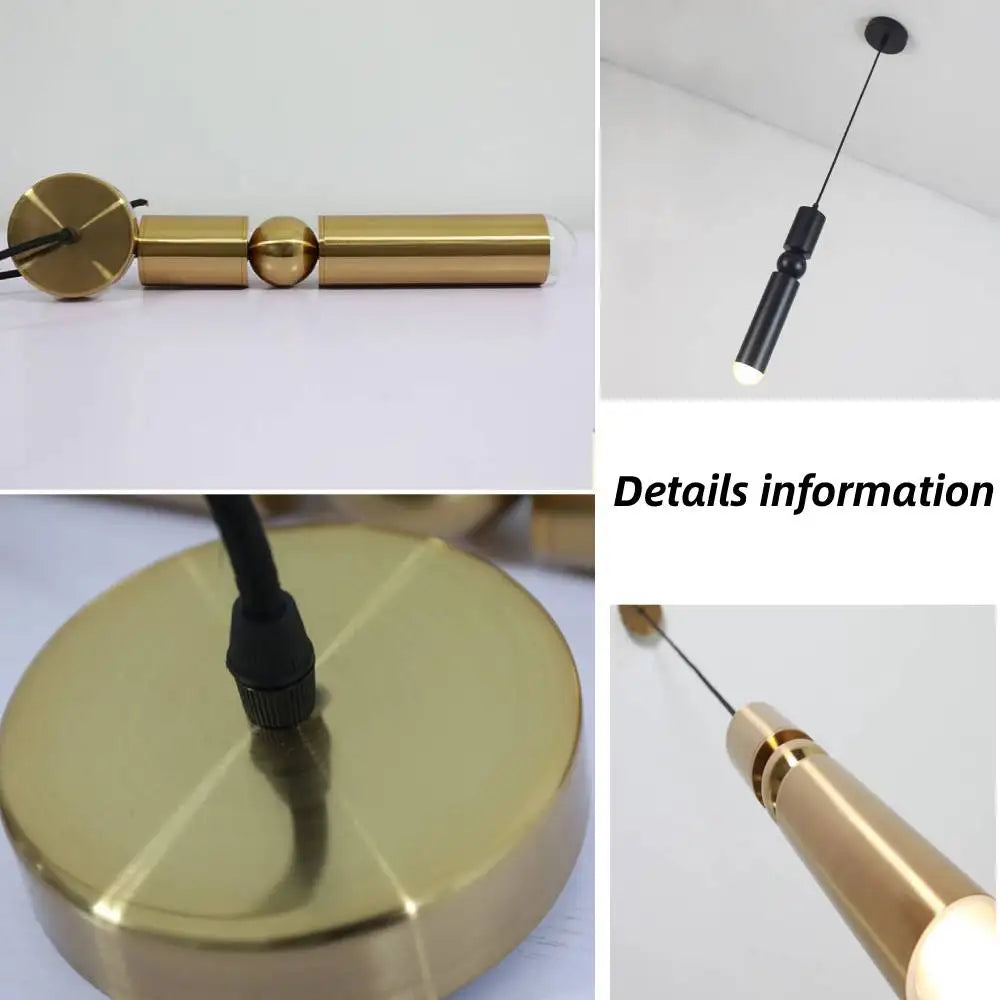 Nordic simple loft restaurant bar window single head pendant lamp GU10 bedroom bedside coffee hotel brass small chandelier