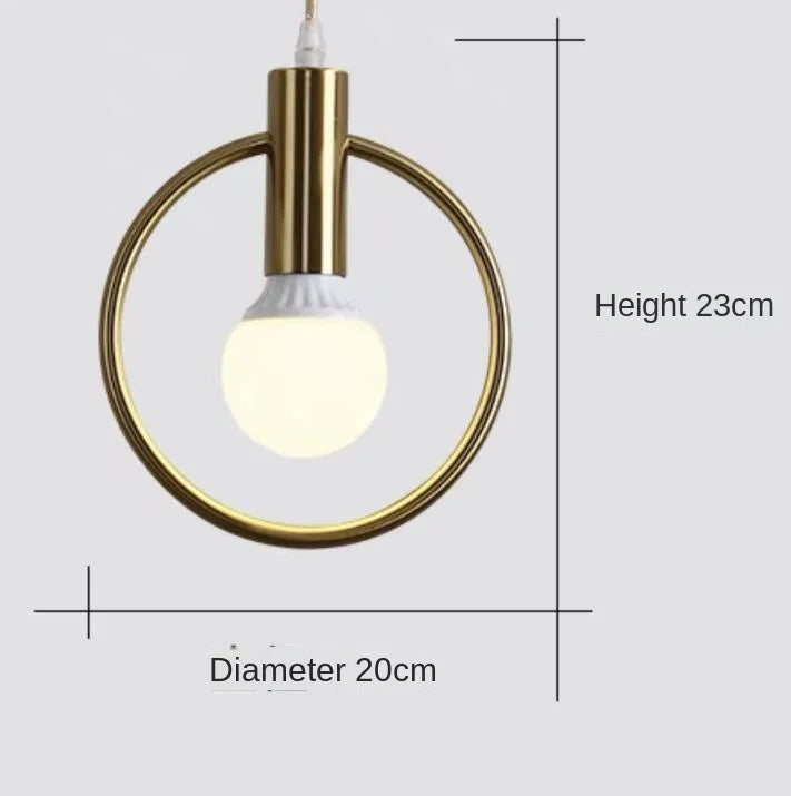 Modern Glass Ball Pendant Light Fixture - Elegant Luminaire Hanging Lamp with Gold Ring for Bedrooms, Living Rooms, Shops, and Restaurants