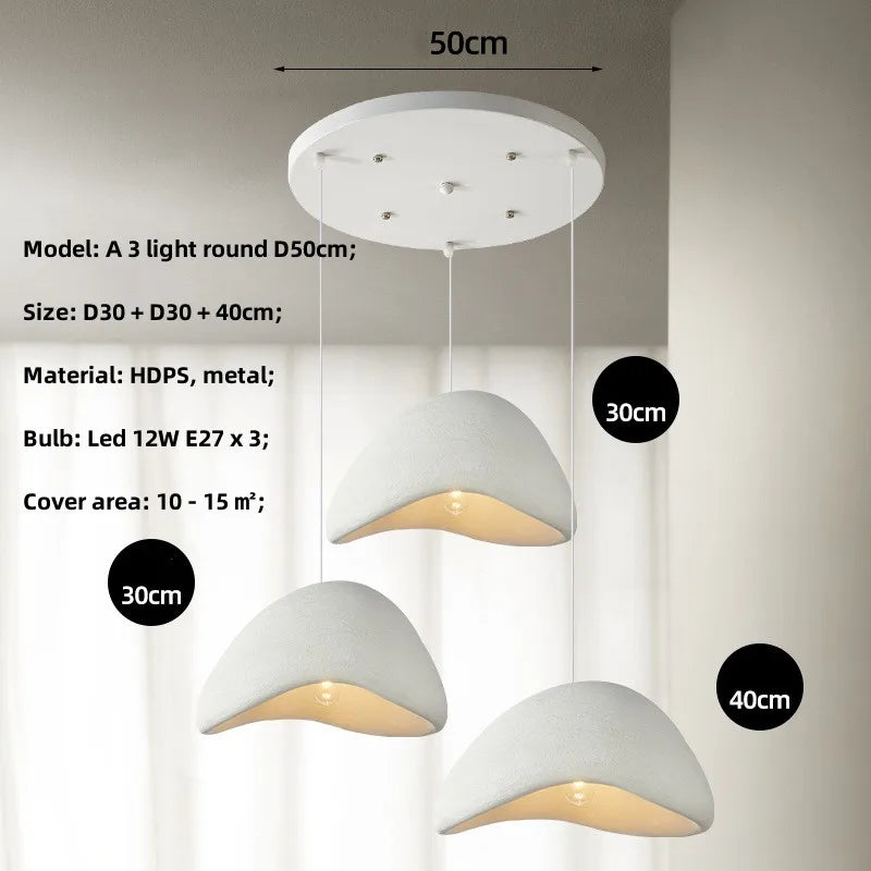 Meera - Minimalist Nordic Wabi Sabi LED Pendant Lights - Stylish Dining Room Lighting Fixture"