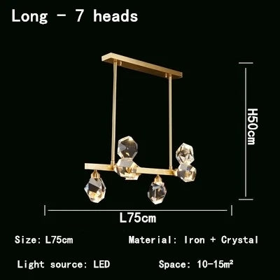 Nordic LED Crystal Pendant Lights - Elegant Chandelier for Living Rooms, Bedrooms, Kitchens, and Home Decoration