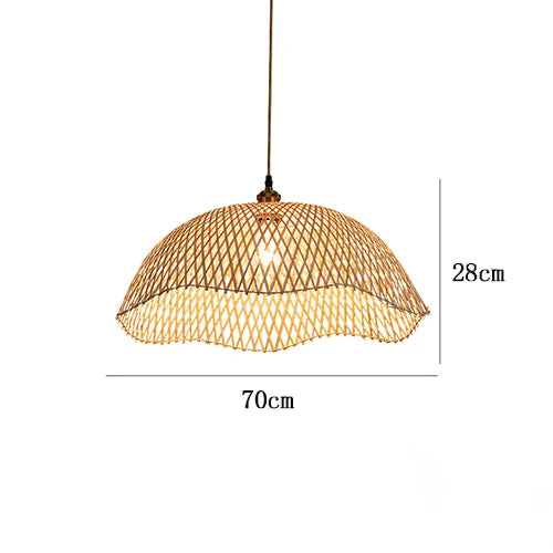 Modern Hand-Woven Bamboo Pendant Lights - Artistic Rattan Wicker Chandeliers for Dining Rooms and Bedroom Lighting