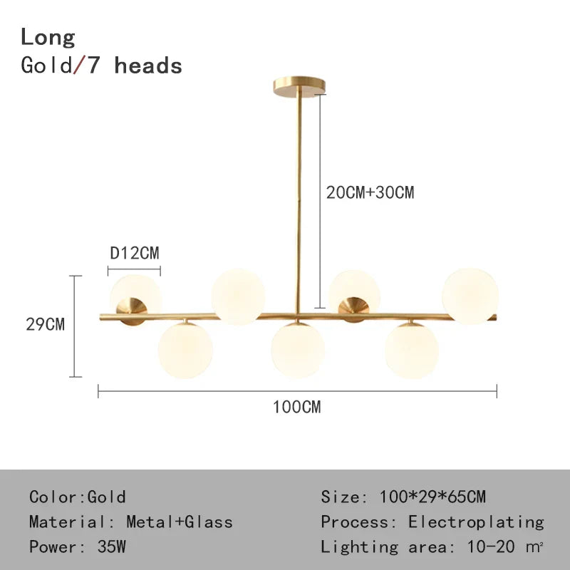 Nordic White Glass Ball Pendant Lamp - Versatile Pendant Lighting for Living Rooms, Bedrooms, Kitchens, and Bars