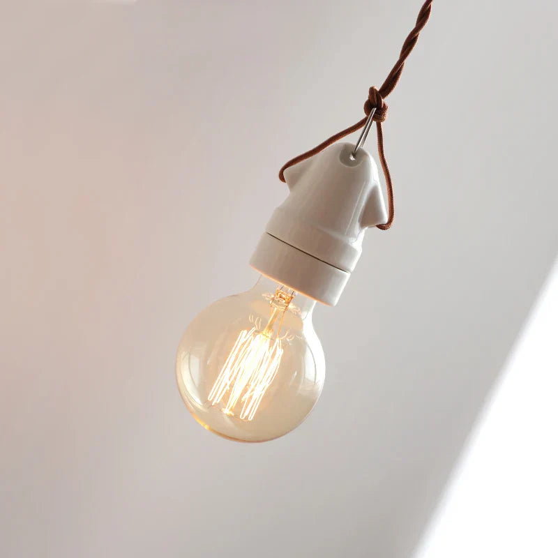 Single Head Ceramic LED Pendant Lamp Beside Industrial Loft Vintage Style Hanging Light Japanese Hanglamp Lamparas Edison
