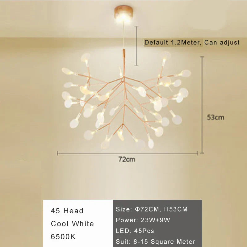 Modern Firefly LED Chandelier - Stylish Acrylic Industrial Pendant Light for Living, Dining, and Kitchen Decor