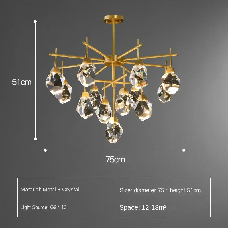 Luxury Crystal Living Room Chandelier - Modern Decor Pendant Light Fixture for Bedrooms, Dining Areas, Kitchens, and Home Decoration