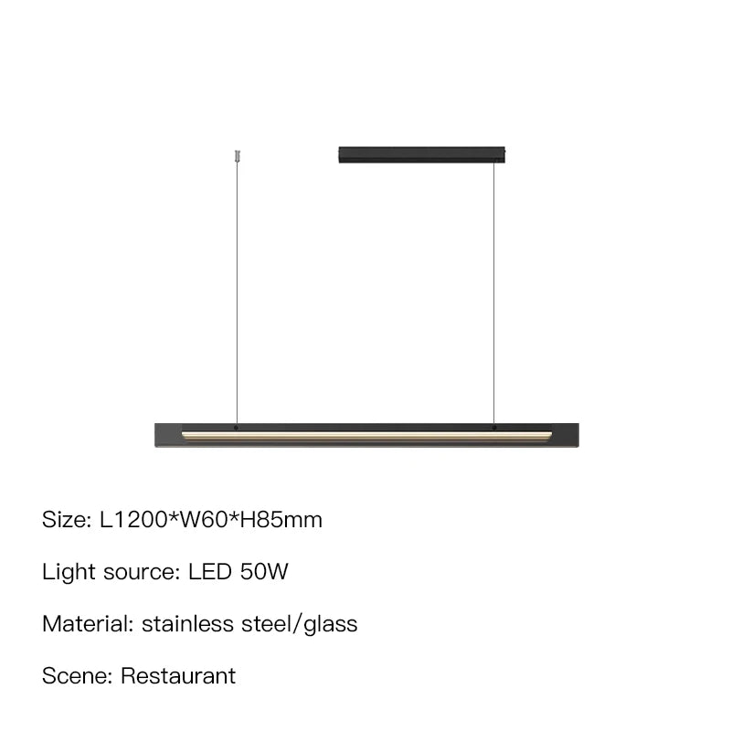Sleek LED Pendant Lamp - Minimalist Elegance for Dining, Kitchen, Bar, and Office Decor