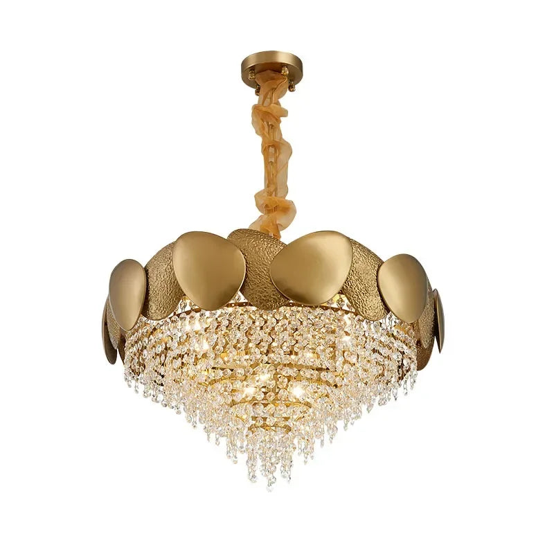 LED Tassels Crystal Chandelier - Modern Stainless Steel Gold Long/Round Pendant Light