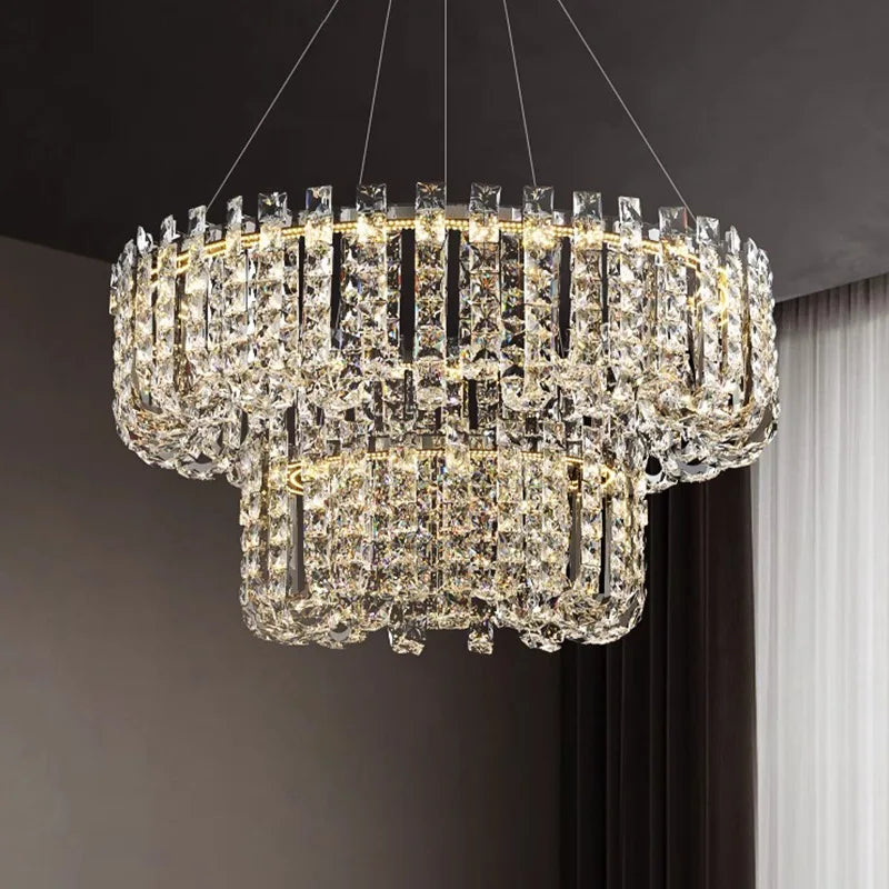 Modern Luxury Crystal LED Chandeliers - Illuminating Elegance for Living and Dining Rooms