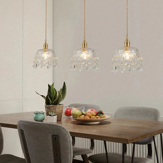 European Retro Glass Pendant Lamp - Vintage-Inspired Lighting Fixture