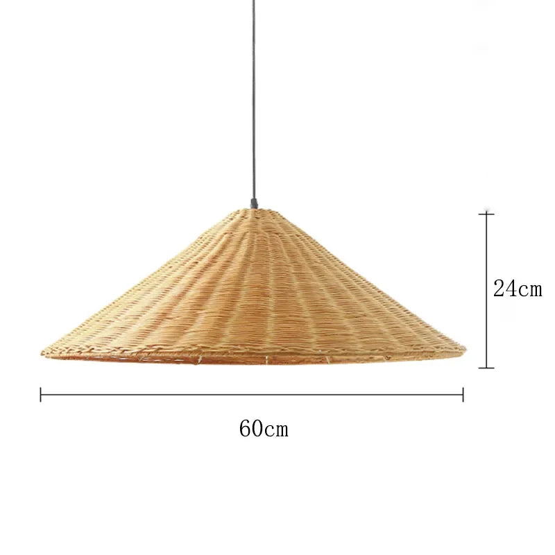 Minimalist Rattan Dou Pendant Light - Hand-Knitted Elegance for Dining, Living, and Kitchen Spaces