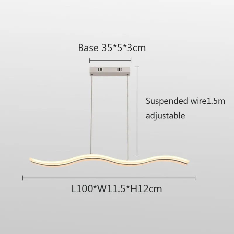 Sleek LED Wave Pendant Light - Minimalist Elegance for Dining Rooms and Creative Restaurant Decor