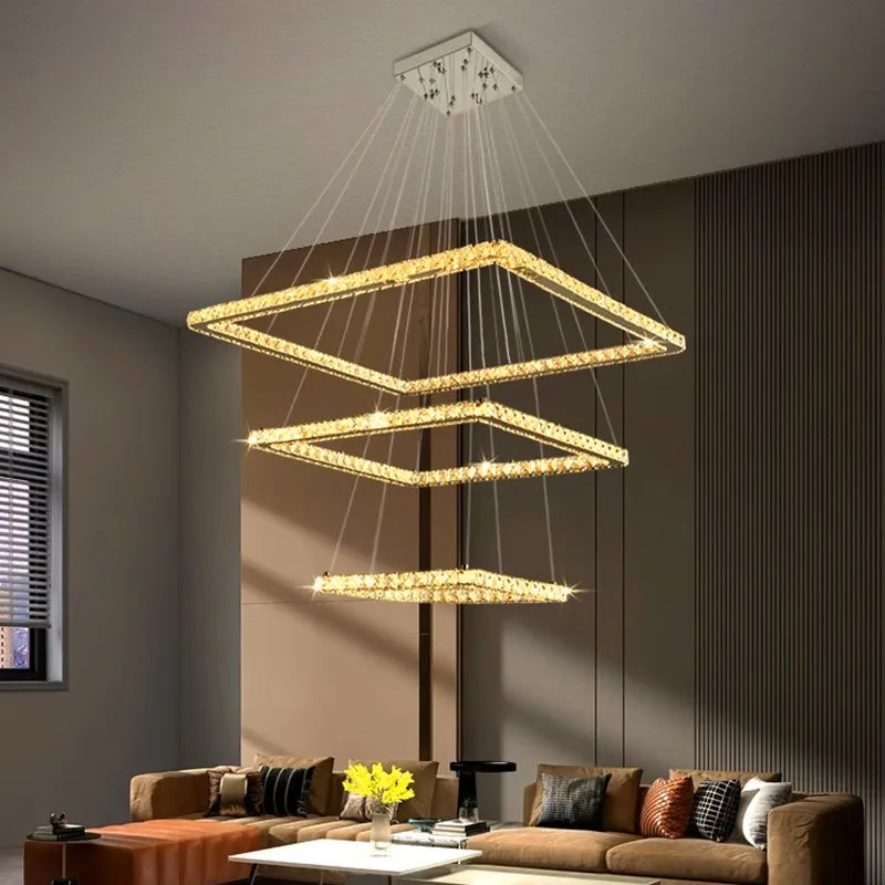 Modern Crystal Pendant Light - LED Chandeliers for Living and Dining Rooms