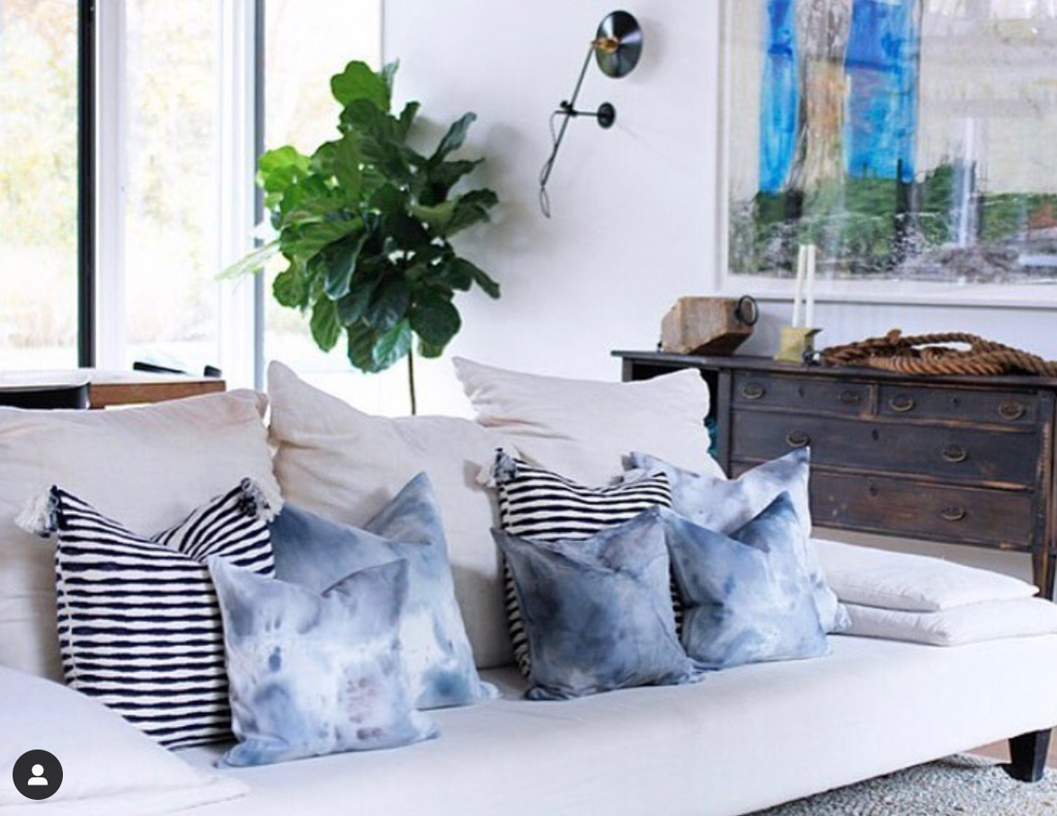 Antigua Pillow - Black and Natural Ivory