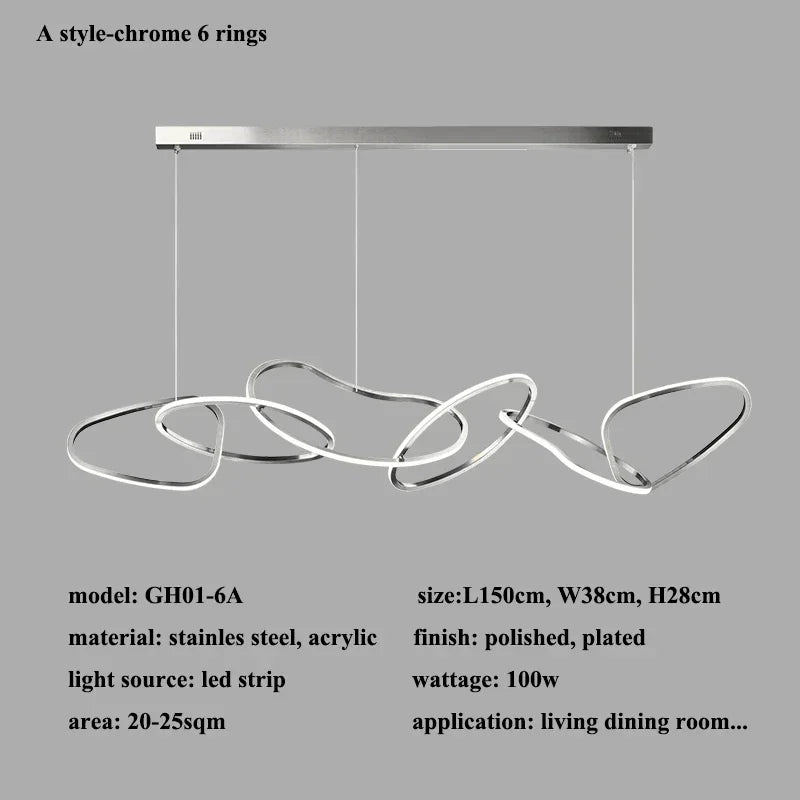 Modern Rose Gold LED Chandeliers - Elegant Lighting for Living and Dining Room Decor