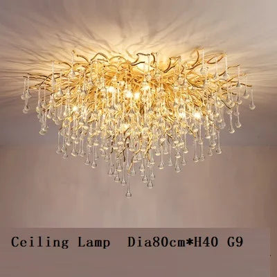 Maison - Modern Luxury Crystal  Water Drop Pendant Light, Perfect for Living Rooms, Bedrooms, Hotels, Villas, and Indoor Decor