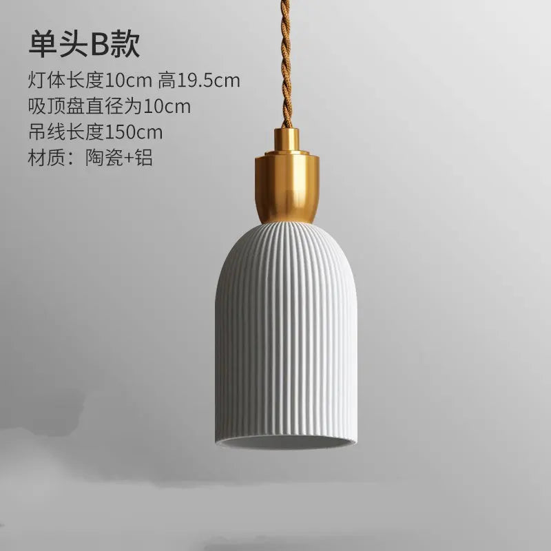 Nordic Ceramic LED Pendant Lamp - Modern Lighting Fixture for Living Rooms, Dining Rooms, Bedrooms, and Home Decor