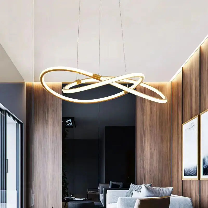 Modern Pendant Light with Remote Dimmable Control - Elegant Living Room Chandeliers with LED Luminaire