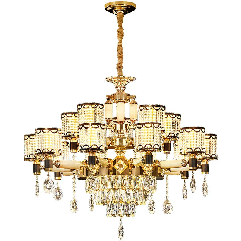Exquisite Crystal Pendant Chandelier - A Luxurious and Romantic Lighting Fixture for Your Living Space