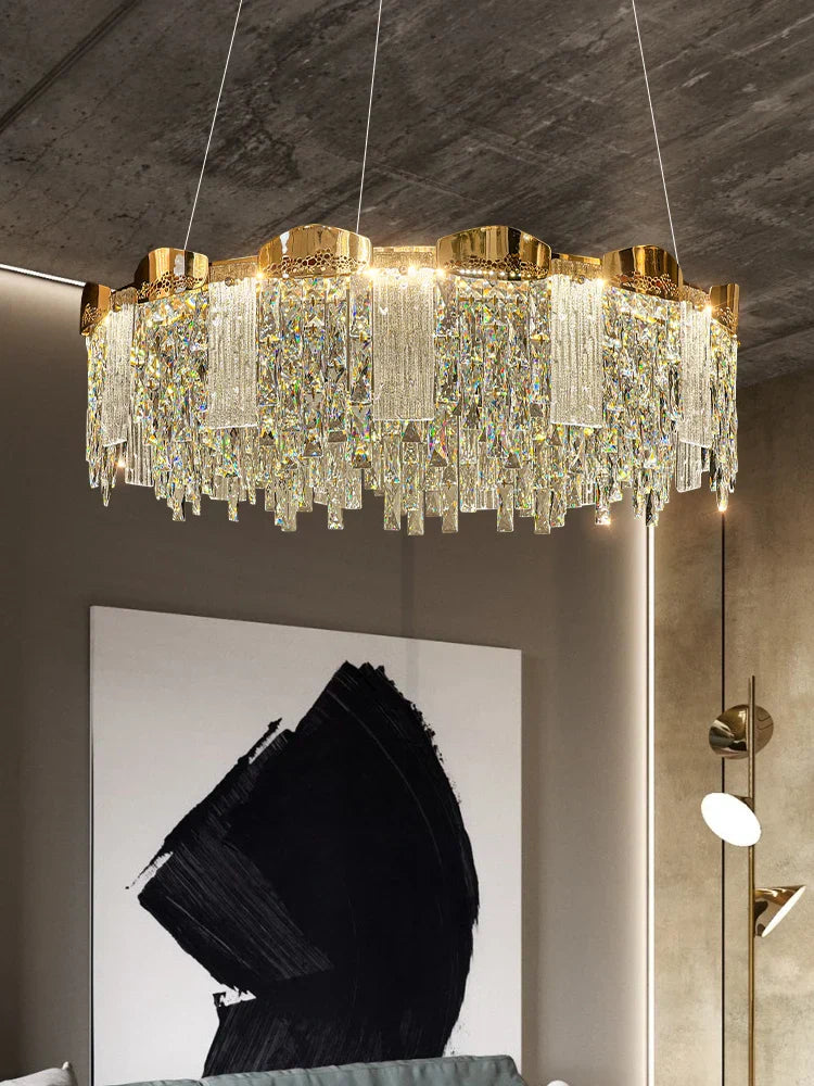 Elegant Modern Circular Crystal Chandeliers - Adding Light Luxury and Creativity to Your Living Room, Dining Room, and More