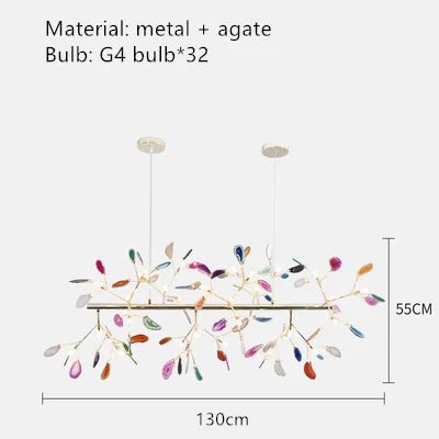 Nordic Colorful Agate LED Ceiling Chandeliers - Illuminate Your Living, Dining, and Bedroom with Artistic Elegance