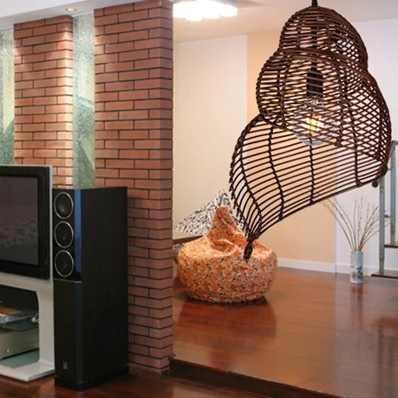 Rattan Tea House Pendant Light - Vintage Elegance for Your Dining, Kitchen, or Restaurant Space